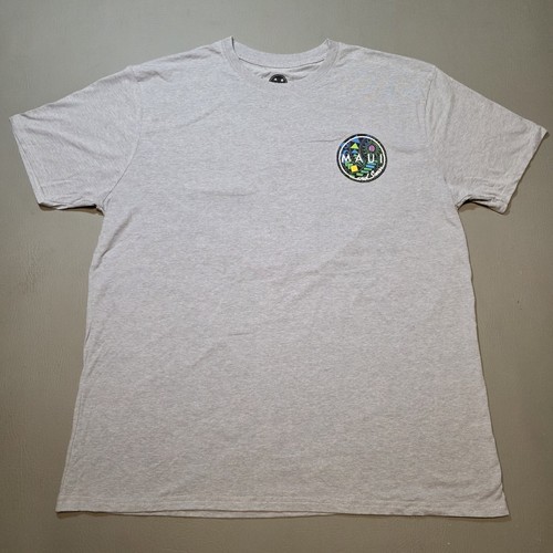 Maui & Sons T Shirt Mens XL Beach Surfing Hawaii Shark Outdoors Gray - Picture 3 of 8