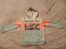 Marvel Spider-Man Kids Hoodie Jumping Beans Fleece Size 7 Gray Red Sweatshirt