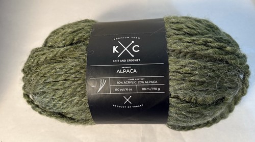 K & C Knit & Crochet Alpaca Green Bulky #6 Yarn, Lot of 2 Skeins, New - Picture 3 of 5