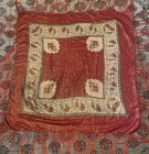 Vintage Piano Scarf Shawl Tablecloth 40”x41” Plus 7.5” Fringe Burgandy