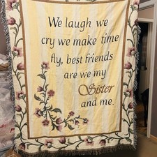 Vint Collections Etc., "Sister" Quote 100 Cotton Tapestry Throw
