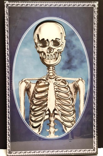 NEON / LED Light Up Halloween SKELETON WALL PICTURE ART 18" Decor Spooky Fall - Picture 2 of 6