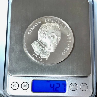 1972 Sterling Silver Proof 20 Balboas Panama 3.85 ASW Franklin