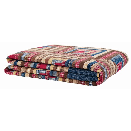 Rustic Twin Quilt Blue Patchwork Braxton Cotton Bedroom Decor VHC Brands - Picture 4 of 7