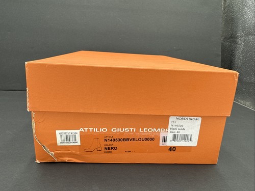 AGL Stiefelette mit Absatz schwarz Wildleder runde Spitze Gr. US 9-9,5 Gr. 40 Italian Made - Bild 2 von 7