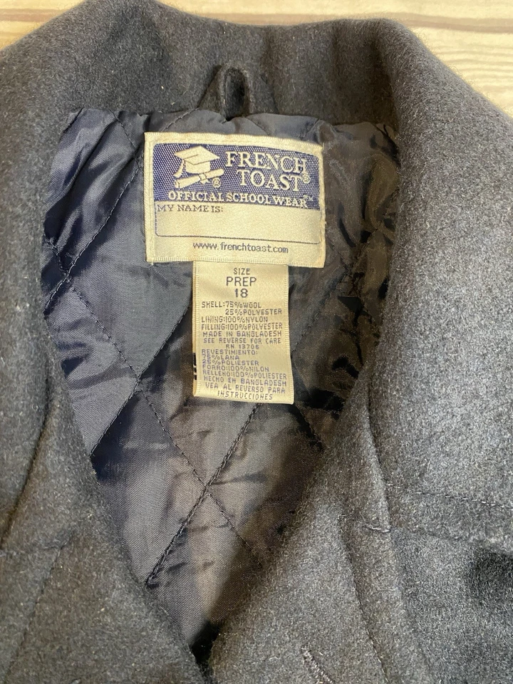 Abrigo French Toast School Wear Azul Marino Talla Preparación 18 Botones Guisante Foto 2 de 4