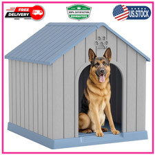 Large Dog House Outdoor Indoor for Medium Large Dogs, Durable Plastic Waterproof