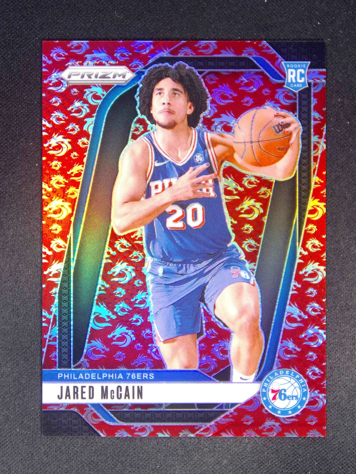 2024-25 Panini Prizm Jared McCain #222 RC Rookie Dragon Year /88