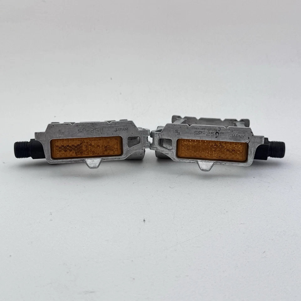 Pedales vintage SR Sakae SP-250 Eroica plateados planos Fixie Race 9/16 pulgadas A39 Foto 2 de 4