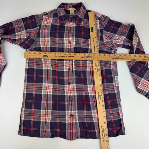 Duluth Trading Co Womens Size XS Free Swingin Flannel Shirt Purple Plaid 65505 - Picture 3 of 8