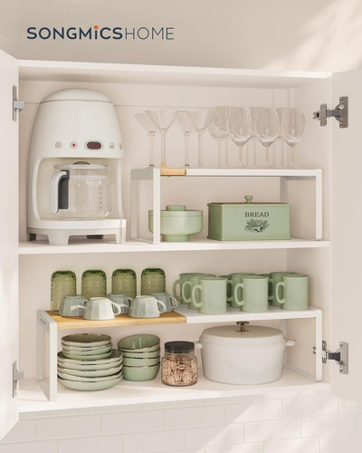 Spice Racks, Expandable Cupboard Shelf Orgnizers, Kitchen Counter Shelves, Ba... - Afbeelding 2 van 6