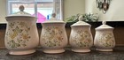 Vintage 1978  Petite Flora Sears 8 PIECE Canister Set Complete MINT Ironstone