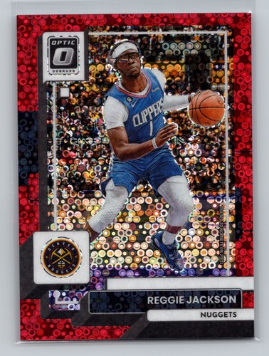 2022-23 Donruss Optic Reggie Jackson Nuggets Red Fast Break Disco /75 #121 6798