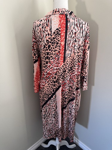 TOGETHER LADIES ORANGE/BLACK WRAP MIDI DRESS UK SIZE 24 BNWT - Picture 7 of 8