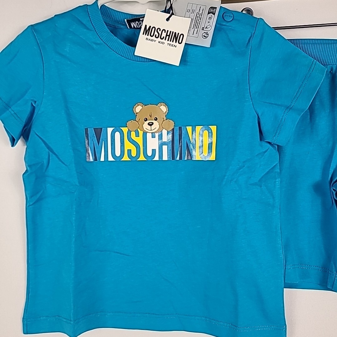 NWT Moschino T-shirt And Shorts Set Teddy Bear Blue Unisex Sz 3 Years