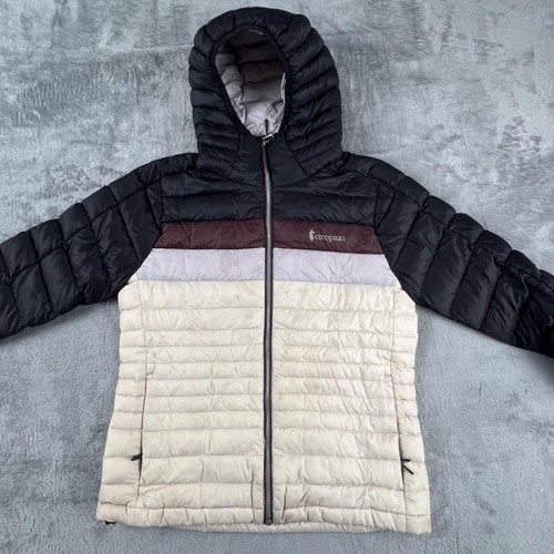 Cotopaxi Jacket Womens XS Colorblock Hooded Down Puffer Full Zip Black Gray - Picture 3 of 22