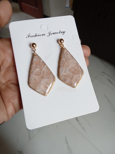 Elegant Pink Stone Drop Earrings – Lightweight Statement Jewelry – Handmade Gift - Bild 10 von 16