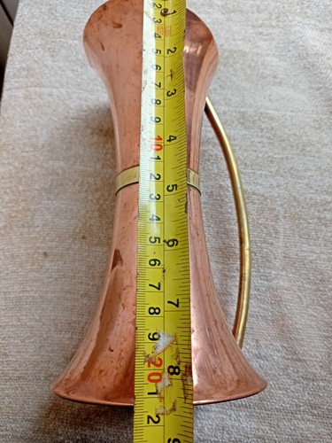 Vintage Copper & Brass Pitcher Ewer Jug Rustic Retro Country Decor 21cm H - Picture 10 of 12