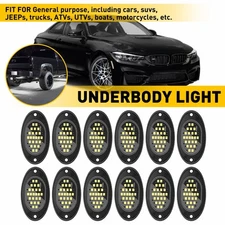 12pods White LED Light Rock Underbody Rig Glow Trail Lamp For Offroad SUV Pickup