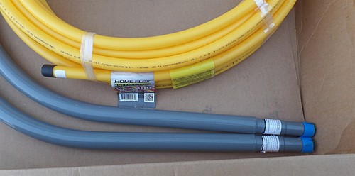 HOME-FLEX YELLOW UNDERGROUND 1/2" IPS KIT 100FT PIPE, 2XCOUPLERS, 2XMETER RISERS - Picture 5 of 7