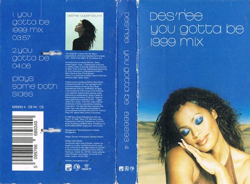 Des'ree You Gotta Be cassette UK Sony 1999 with card outer slip case 6668934 - Picture 2 of 3