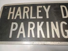 Harley Davidson Parking Only Sign  3' x 1' Vintage Thick Metal The Real Deal