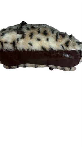 Brown and faux fur y2k shoulder handbag animal print 2000s - Picture 3 of 6