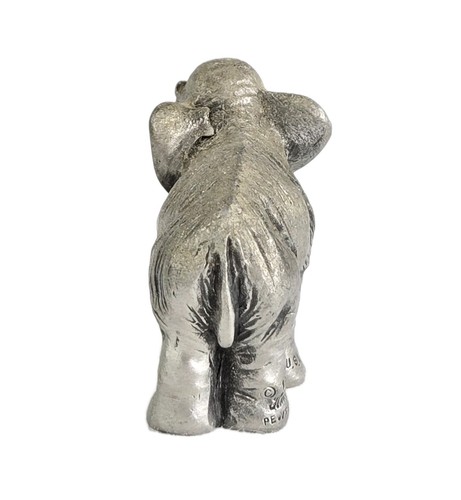 Vintage 1981 Hudson USA Pewter #2221 Elephant Trunk Up Miniatur Figur - Bild 2 von 8