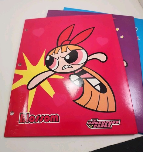 Vtg 2000 Powerpuff Girls Folder 4 Set Portfolio Stationary 3 Ring Binder New - Picture 4 of 11