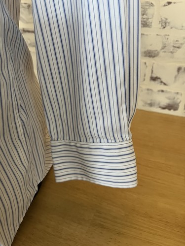 Lands End No Iron Oxford White Pin Stripe Men’s Button down Shirt 16-32 G3  - Picture 4 of 5