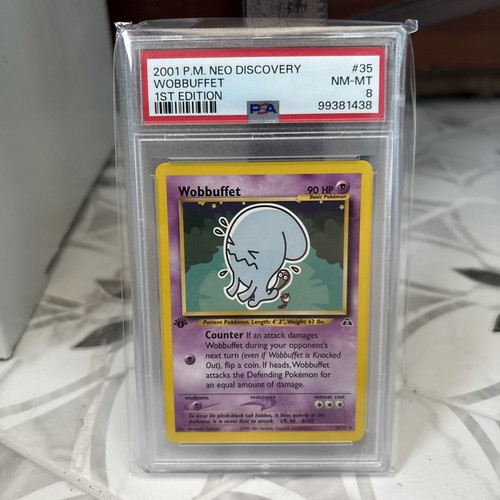 2001 Wobbuffet 35/75 Neo Discovery 1st Edition Rare Near Mint/Mint PSA 8 - Picture 1 of 4