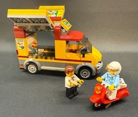 LEGO Pizza Van Complete w/ 2 MiniFigures Van Scooter Table & Instructions #60150
