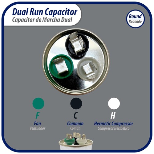 Condensador de doble funcionamiento Appli Parts para CA 40+7,5 MFD UF (microfaradios) 370 vac cbb65 r - Imagen 5 de 8