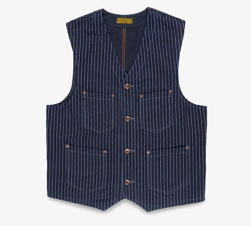 Iron Heart Vest-IHV-02-IND- Indigo Wabash/Duck Work Vest -LARGE video thumbnail