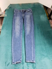 American Eagle Jeans Size 000 Womens Blue Denim Stretch Pants Mid Rise Jegging