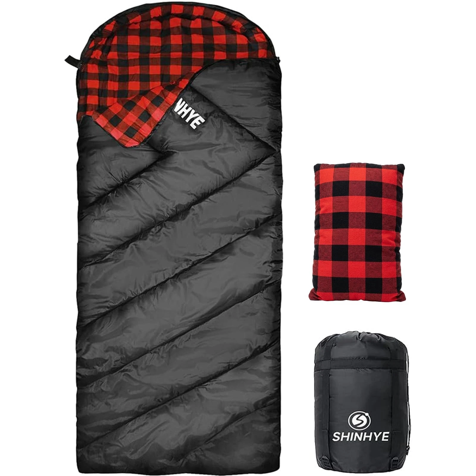 ShinHye 0 Degree Sleeping Bag for Adults - Cotton Flannel 4 Season Cold Weather