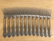 Oneida USA Arbor Rose Stainless Lot Of 12 Dinner Forks  FREE SHIPPING!!(L)