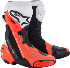 ALPINESTARS Supertech Fits V Boots - Black/Fluo Red/White - US 9.5 / EU 44