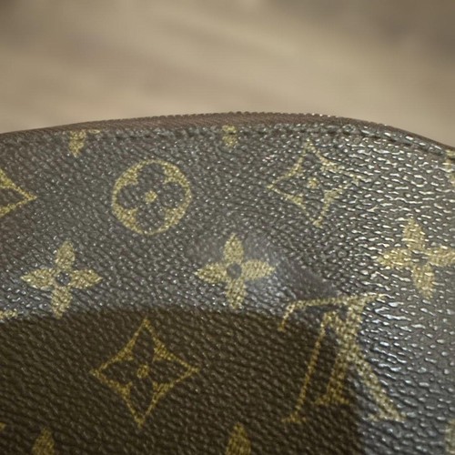 Louis Vuitton Small Monogram Pouch Brown Leather Top Zipper Closure Brown - Picture 3 of 9