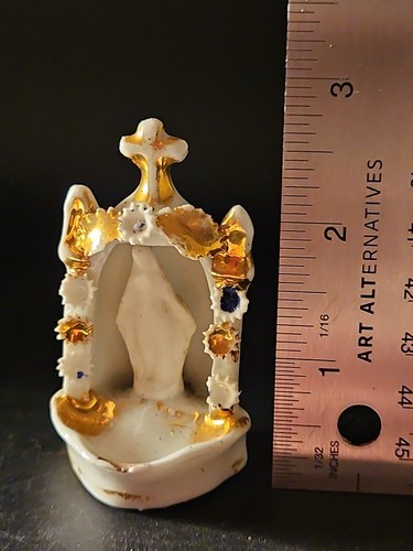 Antique French Porcelain Miniature Holy Water Font Figurine Victorian 1800'S? - Picture 12 of 12