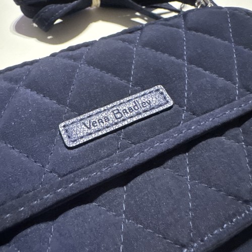 Vera Bradley Small Crossbody Clutch RFID Class Navy Blue - Picture 2 of 8