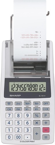 Sharp EL-1611V Printing Calculator Without Adapter Black Single - Picture 4 of 4