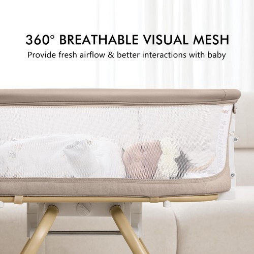 ANGELBLISS 3 in 1 Baby Bassinet Rocking Bassinets Bedside Sleeper with Calmin... - Picture 3 of 7