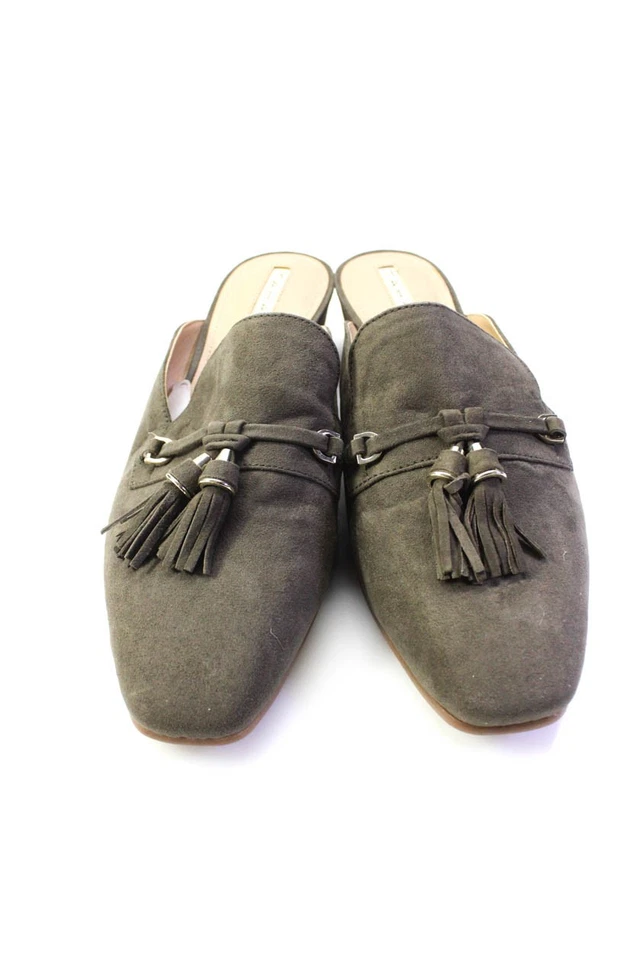 Zapatos de salón Tahari para mujer Reveal gamuza borla cuña baja gris talla 7 Foto 2 de 4