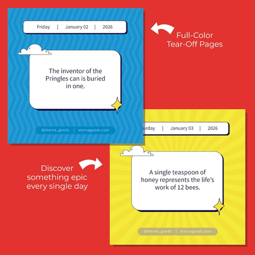 2026 Epic Facts Daily Desktop Calendar | Day to Day Abreißkalender mit 365 I - Bild 3 von 12