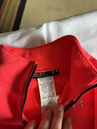 Under Armor Cold Gear Girl's Quarter Zip Pull Over Coral Pink YS - Picture 4 of 5