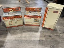 Vintage Kids Kitchen Set Stove Sink Refrigerator Pretend Play Toy