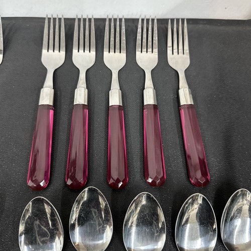 Edelstahl Transluzent Rosa Griffe 30 Stück Edelstahl Besteck Set - Bild 11 von 15
