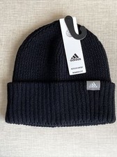 adidas Women's Fashioned Fold Beanie, Black/Grey/Silver Metallic, One Size