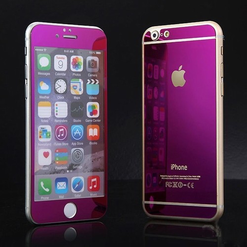 Front and Back Colored Mirror Tempered Glass Screen Protector iPhone 7 & 7 Plus - Picture 8 of 12